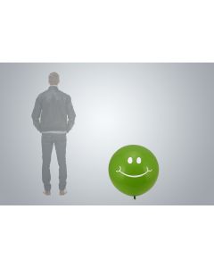 Motiv-Riesenballon "Smiley" 75cm grün