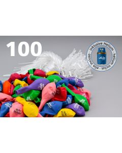 Kit palloncini Happy Birthday 35 cm a colori assortiti - 100 pezzi