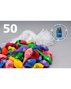 Kit palloncini Happy Birthday 35 cm a colori assortiti - 50 pezzi