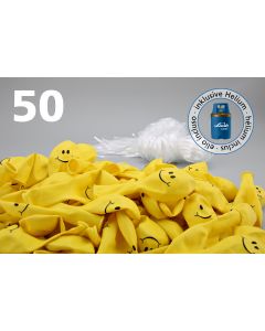 Set de ballons « Binette » 35 cm jaune - 50 pièces