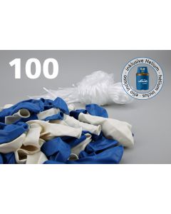 Kit palloncini 35 cm blu e bianchi - 100 pezzi