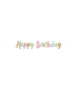 Buchstabenkette "Happy Birthday" glitzer