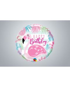 Folienballon "Happy Birthday" Flamingo 46cm