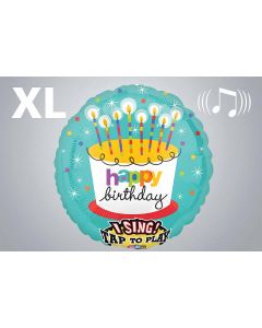 Musikballon "Happy Birthday" Kerzen 71cm