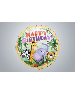 Folienballon "Happy Birthday" Dschungeltiere 46cm 