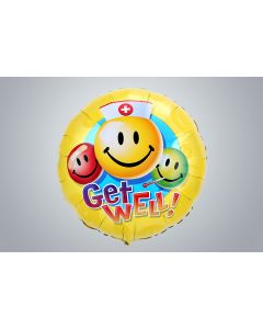 Folienballon Smiley "get well" 46cm