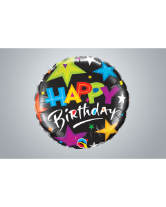  Folienballon "Happy Birthday" Sternen 46cm