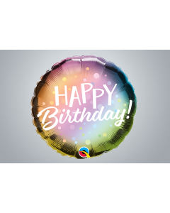 Folienballon "Happy Birthday" Metallic Punkte 46cm