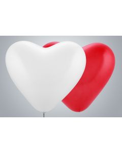 Maxi-Herzballone 50cm rot & weiss