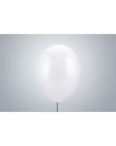 Kettenballone 35cm metallic weiss