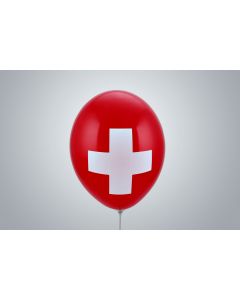 Motivballone "Schweizer Kreuz" 35cm rot