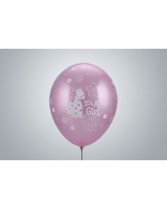 Motivballone "It's a girl" 35cm Premium rosa