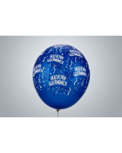 Motivballone "Herzlichen Glückwunsch" 45cm Premium blau