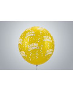 Motivballone "Herzlichen Glückwunsch" 45cm Premium gelb