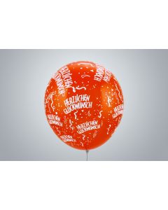 Motivballone "Herzlichen Glückwunsch" 45cm Premium orange