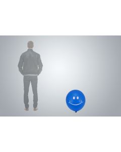 Motiv-Riesenballon "Smiley" 55cm blau