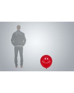 Motiv-Riesenballon "Smiley" 55cm rot