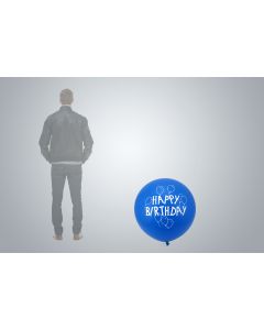 Motiv-Riesenballon "Happy Birthday" 75cm blau