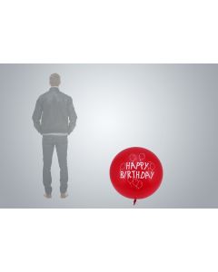 Motiv-Riesenballon "Happy Birthday" 75cm rot