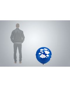 Motiv-Riesenballon "Wolken" 75cm blau-weiss